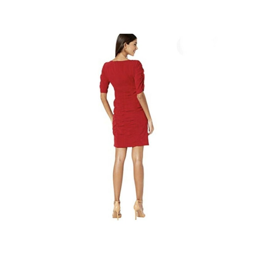 Nanette Lepore Ruched Short Sleeve Cocktail Dress - Picture 5 of 12
